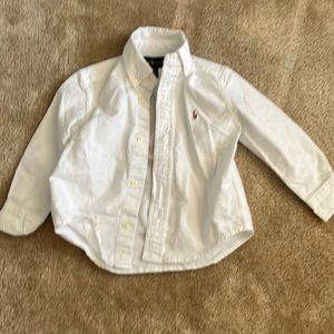 EUC; no stains; polo white button down; 2t